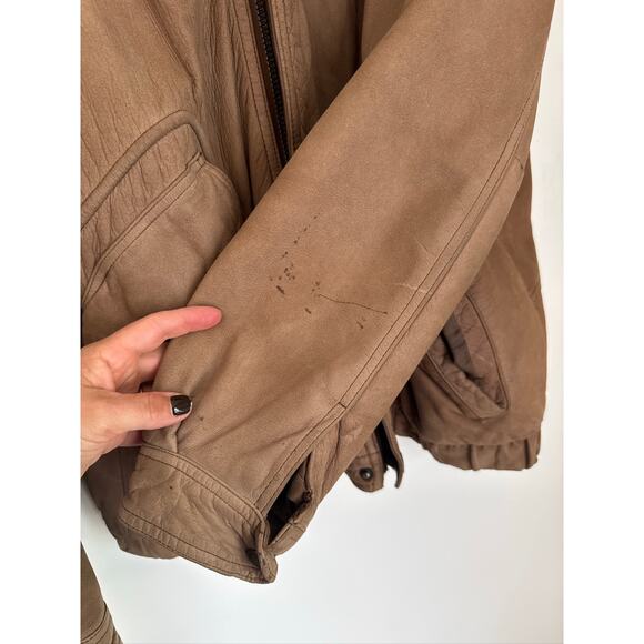 St. John's Bay Vintage Classic Suede Bomber Jacket, Size Large - Picture 4 of 7